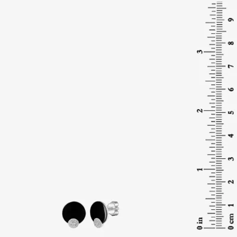 Diamonart Cubic Zirconia Sterling Silver 11.5mm Round Stud Earrings