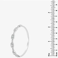 Diamonart Womens 2 1/3 CT. T.W. Cubic Zirconia Sterling Silver Rectangular Bangle Bracelet
