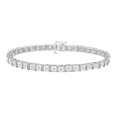 1/2 CT.T.W. Natural Diamond Sterling SIlver Tennis Bracelet