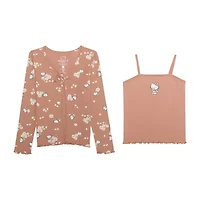 Little & Big Kid Girls 2-pc. V Neck Long Sleeve Hello Kitty Shirt Set