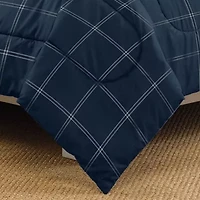 Martex Navy Check Midweight Comforter Set