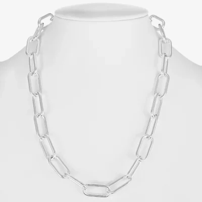 Liz Claiborne Womens 17 Inch Paperclip Chain Necklace