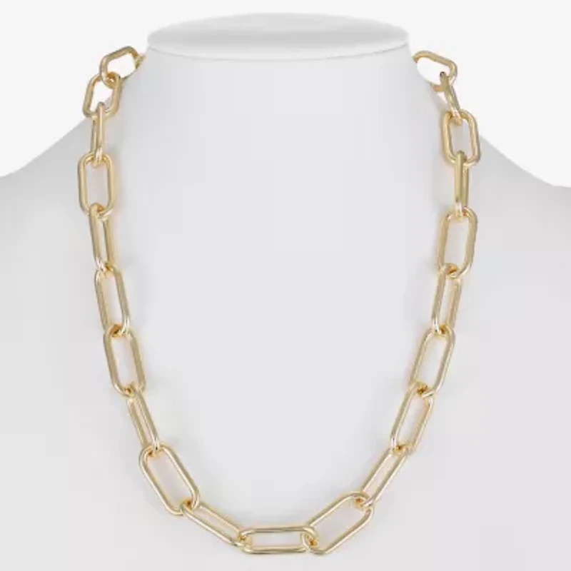 Liz Claiborne Womens 17 Inch Paperclip Chain Necklace