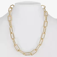 Liz Claiborne Womens 17 Inch Paperclip Chain Necklace