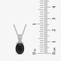 Womens Genuine Black Onyx Sterling Silver 18 Inch Pendant Necklace