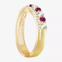 Womens Lab Created Gemstone 14K Gold Over Silver Stackable Rings