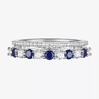 Womens Lab Created Gemstone 14K Gold Over Silver Stackable Rings