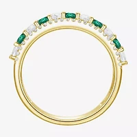 Womens Lab Created Gemstone 14K Gold Over Silver Stackable Rings