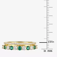 Womens Lab Created Gemstone 14K Gold Over Silver Stackable Rings