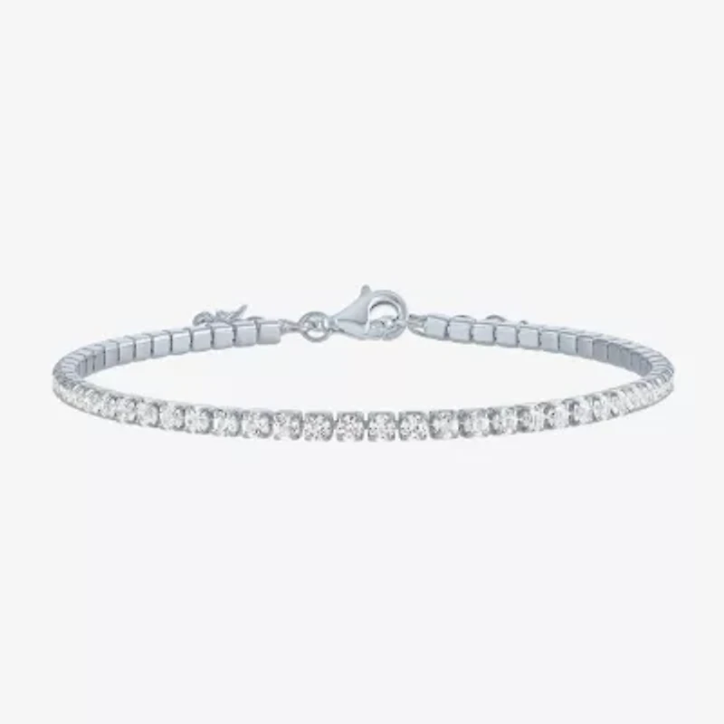 Yes, Please! Lab Created White Sapphire 14K Sterling Silver 8 Inch Tennis Bracelet