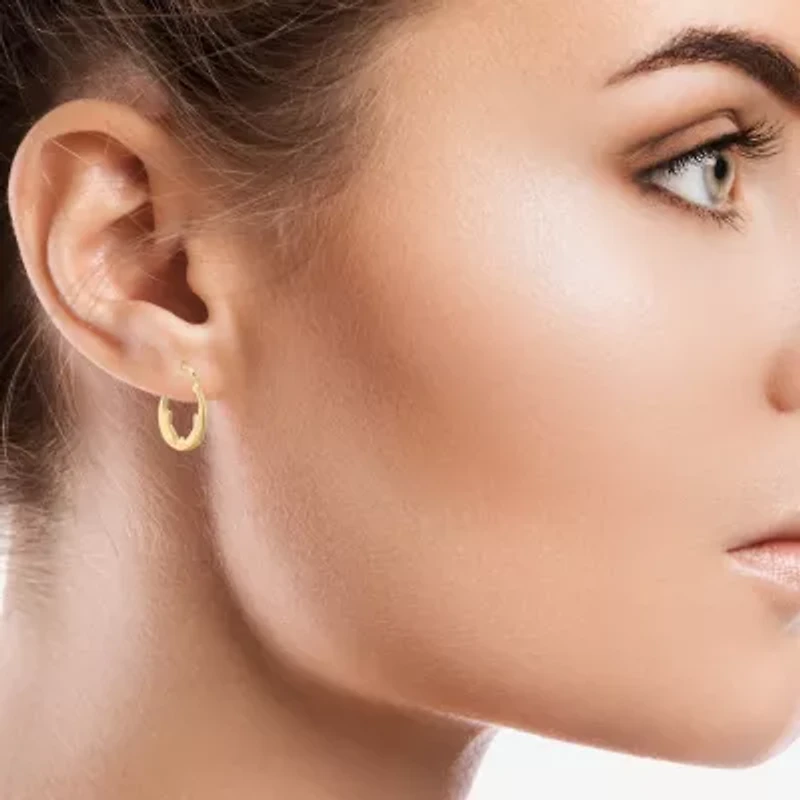 Womens 10K Gold 18mm Hoop Earrings