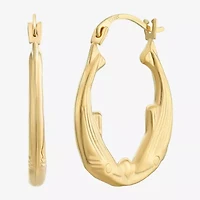 Womens 10K Gold 18mm Hoop Earrings