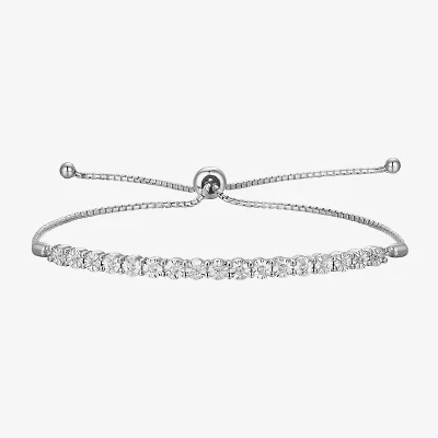 1/10 CT. T.W. Natural White Diamond Bolo Bracelet Sterling Silver or 14K Gold Over