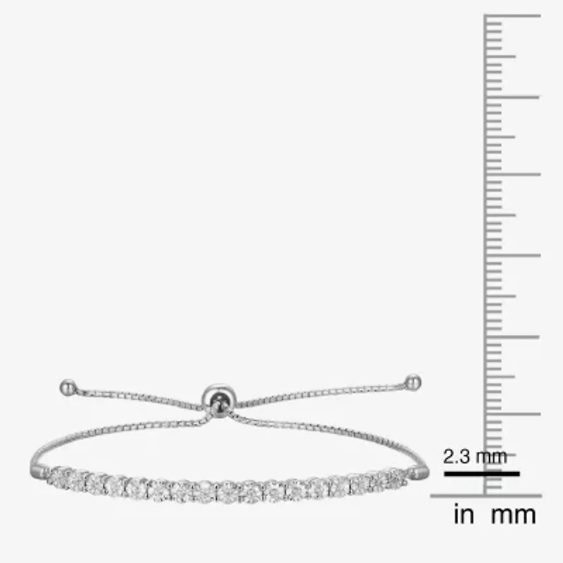 1/10 CT. T.W. Natural White Diamond Bolo Bracelet Sterling Silver or 14K Gold Over