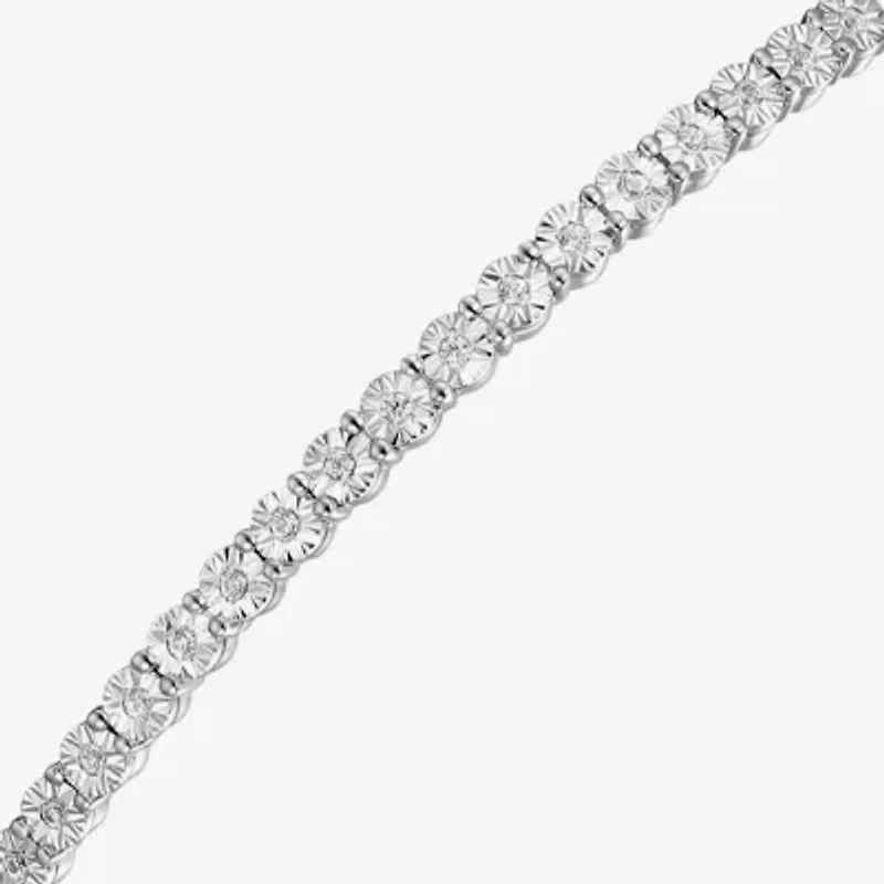 1/10 CT. T.W. Natural White Diamond Bolo Bracelet Sterling Silver or 14K Gold Over