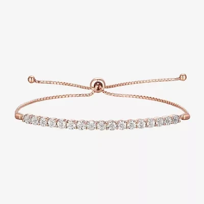 1/10 CT. T.W. Natural White Diamond Bolo Bracelet Sterling Silver or 14K Gold Over