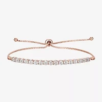 1/10 CT. T.W. Natural White Diamond Bolo Bracelet Sterling Silver or 14K Gold Over