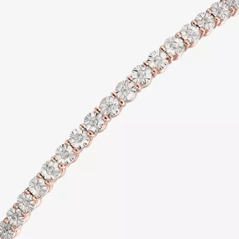 1/10 CT. T.W. Natural White Diamond Bolo Bracelet Sterling Silver or 14K Gold Over