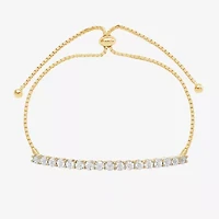 1/10 CT. T.W. Natural White Diamond Bolo Bracelet Sterling Silver or 14K Gold Over