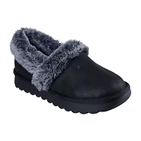 Skechers Cozy Up Womens Memory Foam Faux Fur Trim Slip-On Slippers