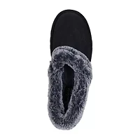 Skechers Cozy Up Womens Memory Foam Faux Fur Trim Slip-On Slippers