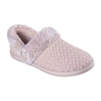 Skechers Cozy Campfire Womens Memory Foam Faux Fur Trim Slip-On Slippers