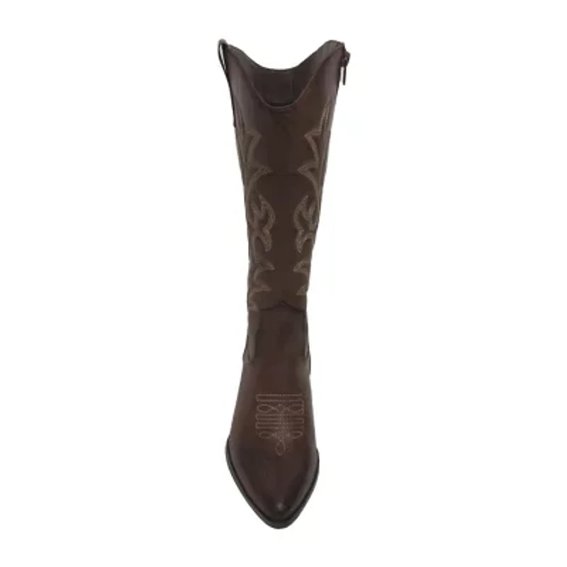 Pop Womens Barry Block Heel Cowboy Boots