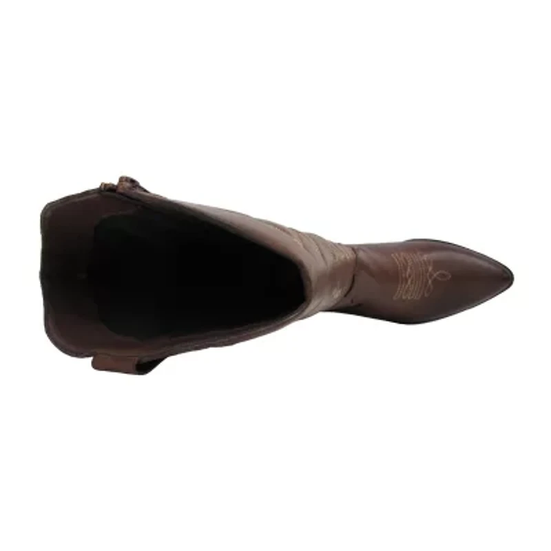 Pop Womens Barry Block Heel Cowboy Boots