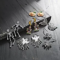 Bijoux Bar Gold Tone Haunted House Womens Multi Color Glass Drop Earrings