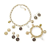 Liz Claiborne Gold Tone Nautical Charm Womens 17 Inch Collar Necklace