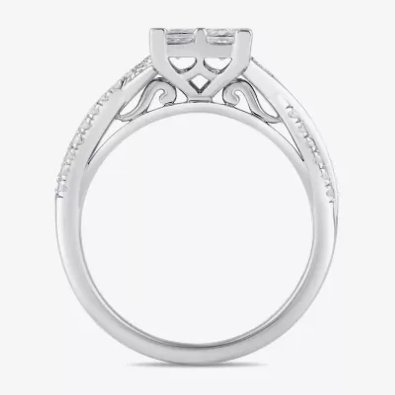 (G / I1) Womens 1 CT. T.W. Lab Grown White Diamond 10K Gold Engagement Ring