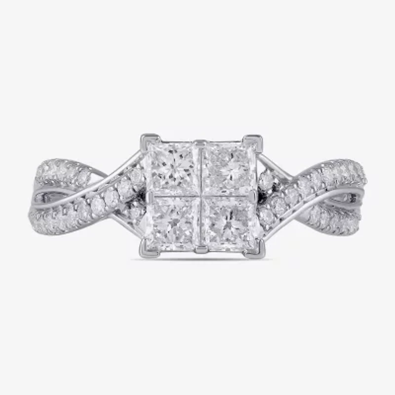 (G / I1) Womens 1 CT. T.W. Lab Grown White Diamond 10K Gold Engagement Ring