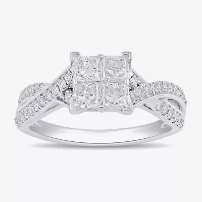 (G / I1) Womens 1 CT. T.W. Lab Grown White Diamond 10K Gold Engagement Ring