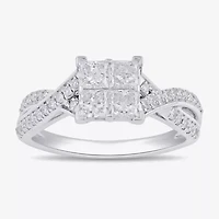 (G / I1) Womens 1 CT. T.W. Lab Grown White Diamond 10K Gold Engagement Ring
