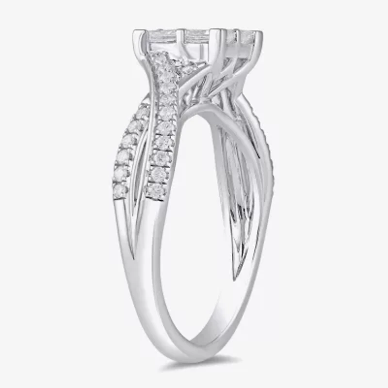 (G / I1) Womens 1 CT. T.W. Lab Grown White Diamond 10K Gold Engagement Ring