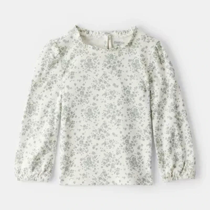 Oshkosh Toddler Girls Round Neck Long Sleeve Blouse