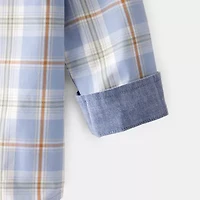 Oshkosh Toddler Boys Long Sleeve Cuffed Button-Down Shirt