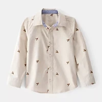 Oshkosh Toddler Boys Long Sleeve Fitted Button-Down Shirt