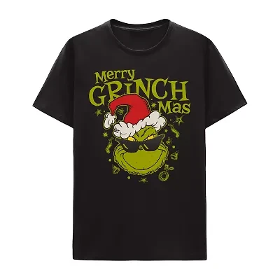 Little & Big Kid Boys Crew Neck Short Sleeve Regular Fit Grinch Graphic T-Shirt