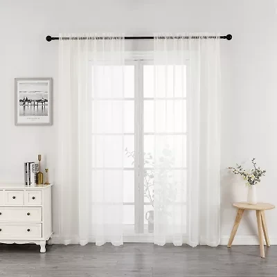 Crystal Sheer Rod Pocket Set of 2 Curtain Panel