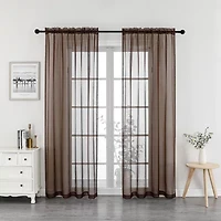 Crystal Sheer Rod Pocket Set of 2 Curtain Panel