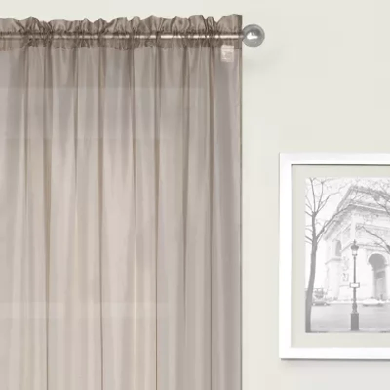 Crystal Sheer Rod Pocket Set of 2 Curtain Panel