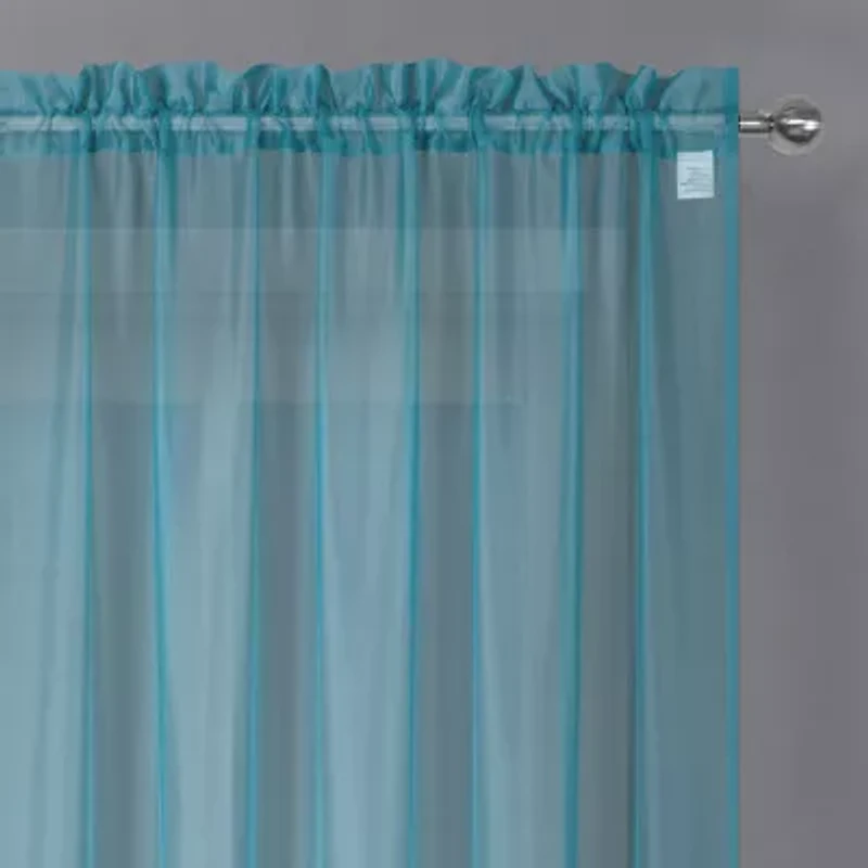 Crystal Sheer Rod Pocket Set of 2 Curtain Panel