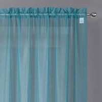 Crystal Sheer Rod Pocket Set of 2 Curtain Panel
