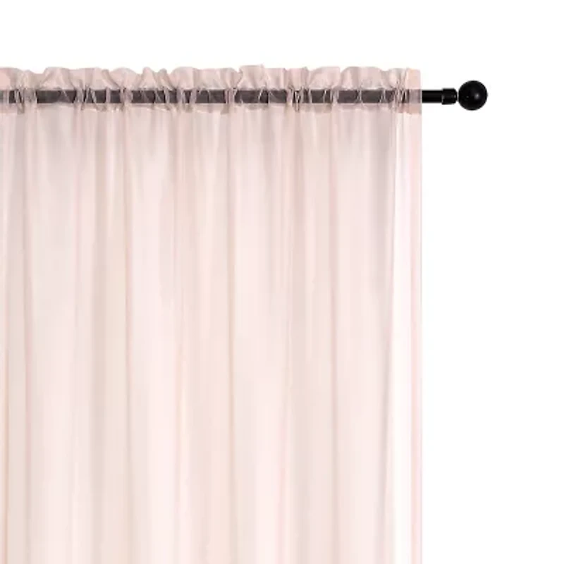 Crystal Sheer Rod Pocket Set of 2 Curtain Panel