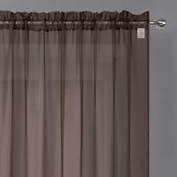 Crystal Sheer Rod Pocket Set of 2 Curtain Panel