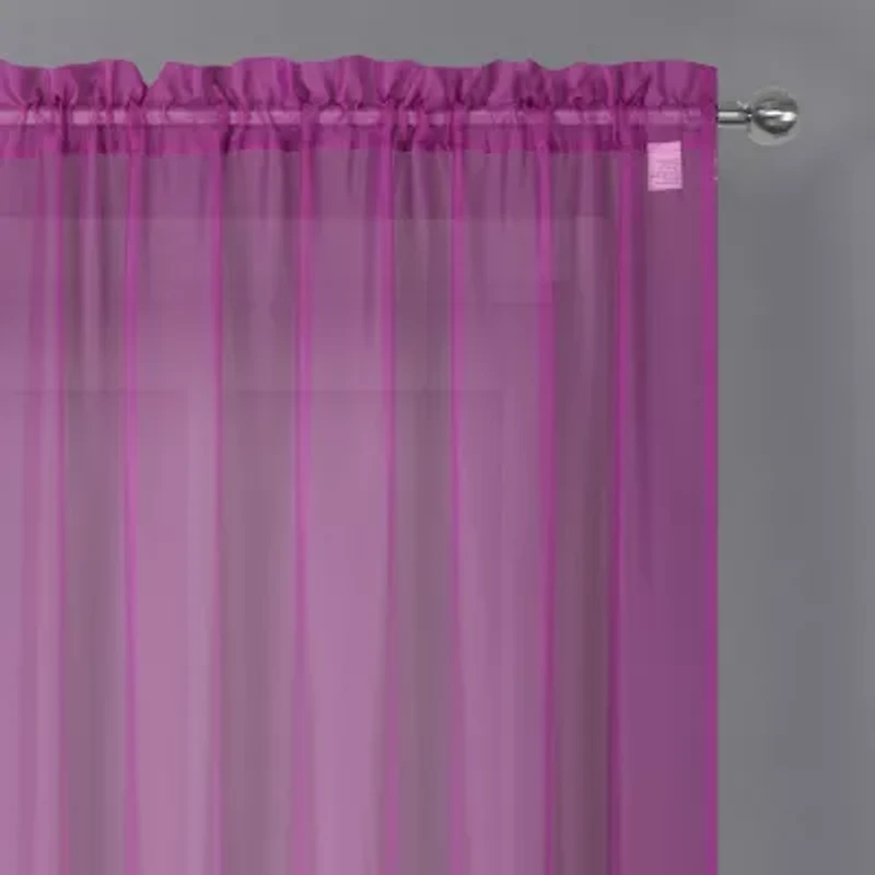 Crystal Sheer Rod Pocket Set of 2 Curtain Panel