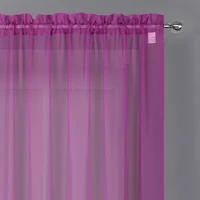 Crystal Sheer Rod Pocket Set of 2 Curtain Panel