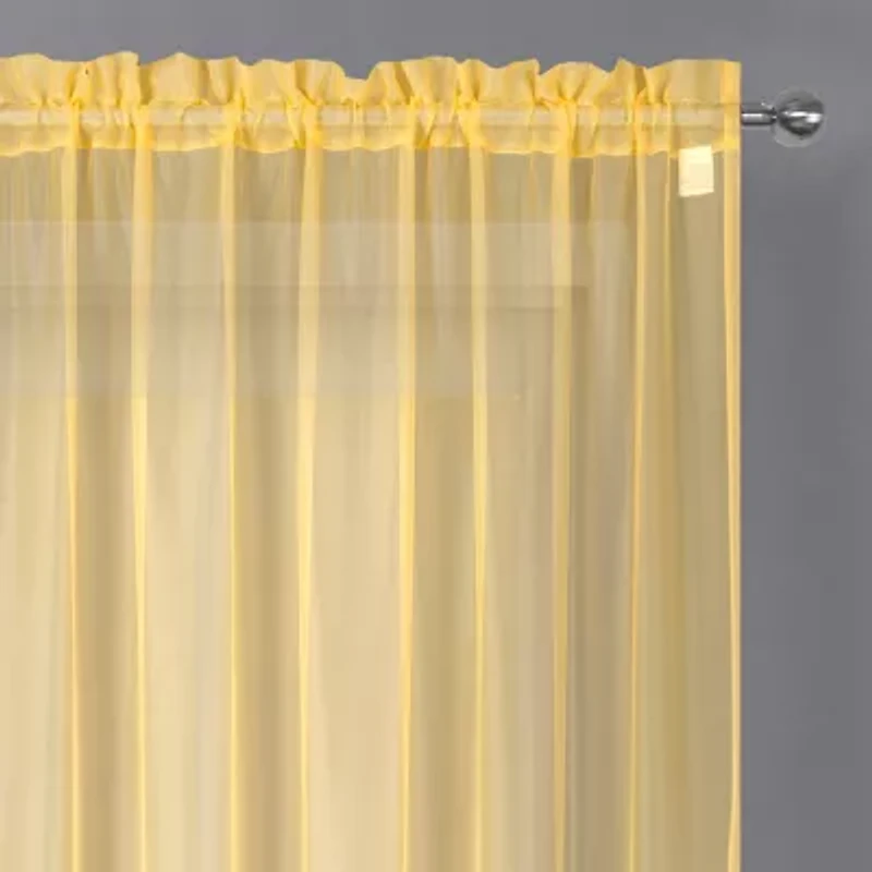 Crystal Sheer Rod Pocket Set of 2 Curtain Panel