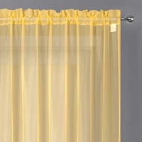 Crystal Sheer Rod Pocket Set of 2 Curtain Panel